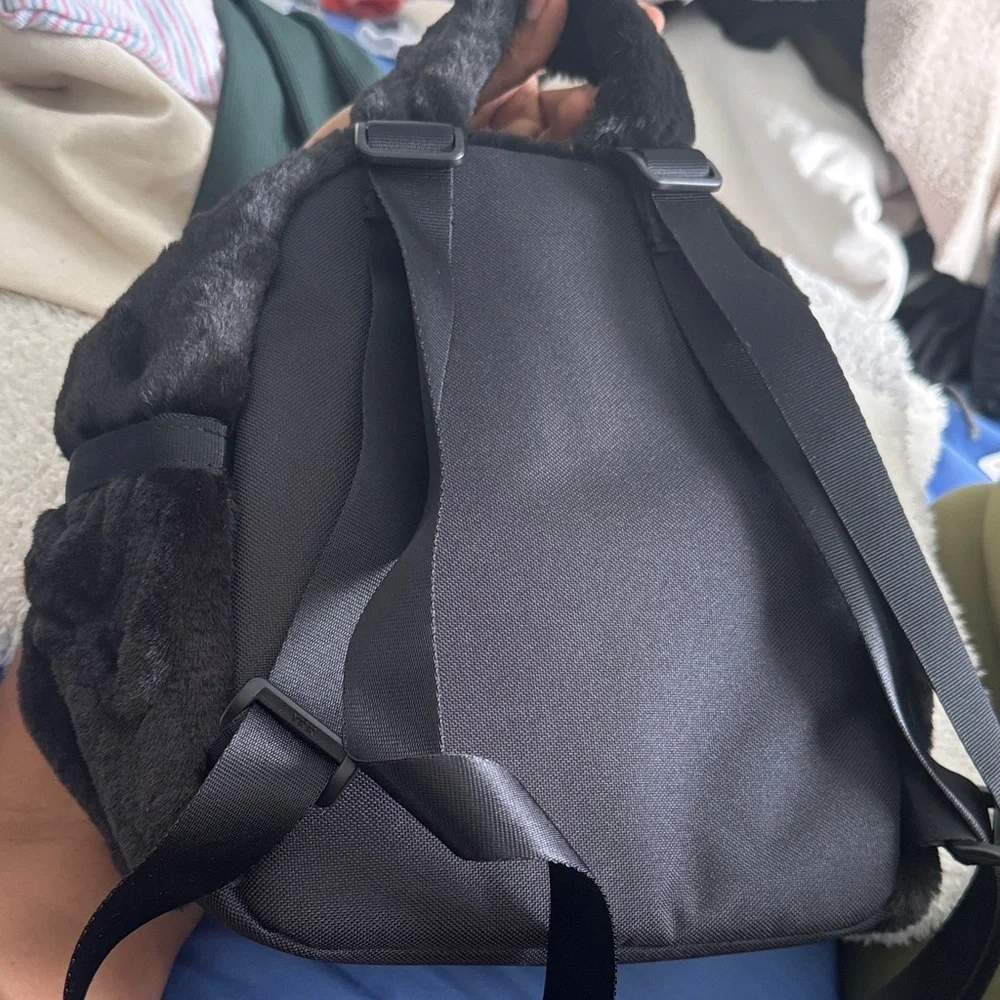 NWT NIKE Futura mini Black Faux Fur Backpack